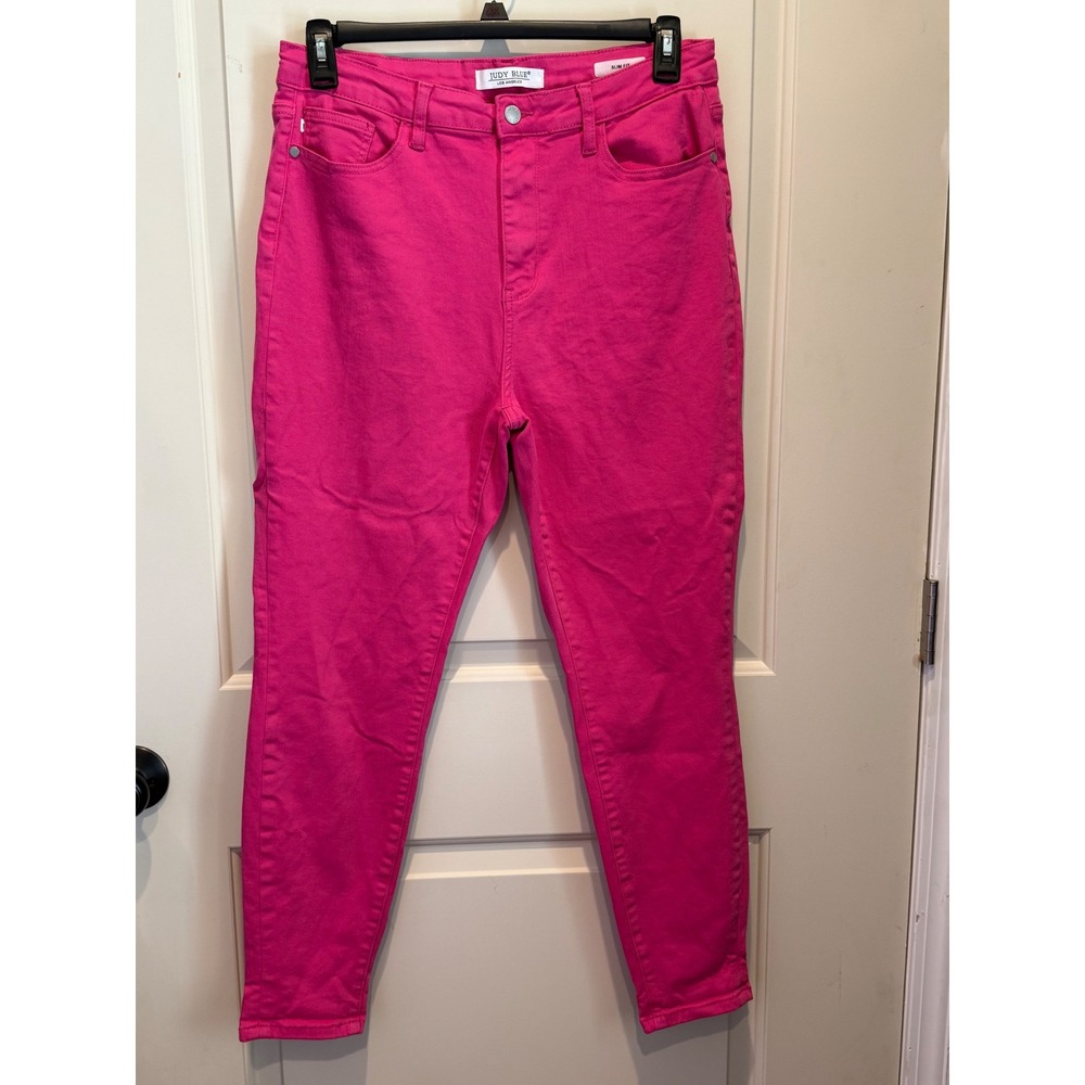 Judy Blue Womens Pink Slim Fit High Rise Jeans JB88456 Size 15/32